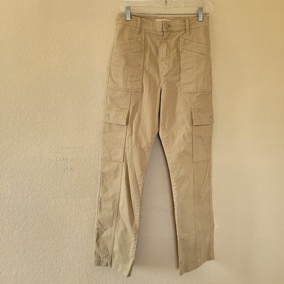 🌼Madewell 90s Straight Cargo Pants Womens Size 26 Khaki Pockets High Rise Casual - Picture 1 of 10